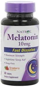 Natrol Melatonin 10mg Fast Dissolve Tablets, Strawberry, 60-Count