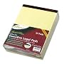 Ampad 20-022 Gold Fibre 16# Watermarked Canary Narrow Rule 50-Sheet Pads, 8-1/2x11-3/4, Doz.