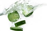 Wallmonkeys Peel and Stick Wall Decals - Cucumbers Splashing in Water - 72