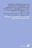 Ceremonies commemorative of the seventy fifth anniversary of the organization of Columbia Royal Arch Chapter, no. 91, September 18, A. D. 1897, A. I. 2427. ... E. Grand priest, Richard M. Johnson (1897 )