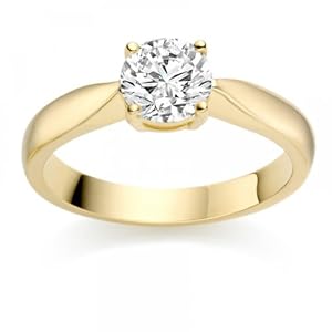 0.40 Carat G/VVS1 Round Brilliant Certified Diamond Solitaire Engagement Ring in 18k Yellow Gold