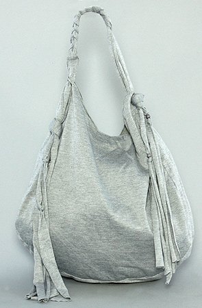 *The Extras The Jersey Fringe Hobo in Gray,Bags (Handbags/Totes) for Women