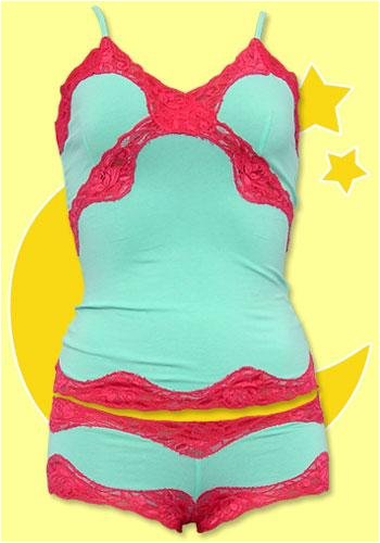 Mary Green Brook Blue with Porcelain Rose Lace Cami & Boyshort - Final Sale!