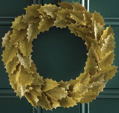 Martha Stewart Crafts Glittered Gold Leaves 11" Wreath Kit
