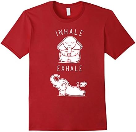 Men's Elephant Inhale Exhale T-Shirt 3XL Cranberry