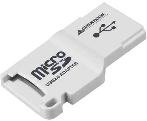 グリーンハウス microSD/microSDHCメモリカード専用小型USBアダプタ ホワイト GH-CRMR1-SWA