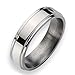 Chisel Ridged Edge Polished Titanium Ring (6.0 mm) - Size 10.5