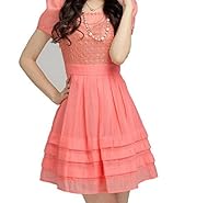 Bubble Dress Beaded Lace Short Sleeves Short  Dress