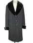 100% 17 Ounce Loro Piana Black Cashmere Straight Body 3/4 Coat w/Mahogany Mink Shawl Collar & Cuffs USA Made