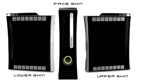 Solid State Black Design Xbox 360 Full Body Protector Skin Decal Sticker