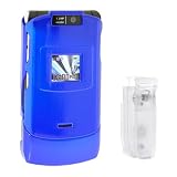 AT&amp;T Cingular Motorola MOTORAZR Razr V3xx Snap-On Solid Dark Blue Crystal Case Cover with Remova...