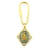 Apparel : Heavenly Devotion Gold Tone Madonna and Child Key Ring