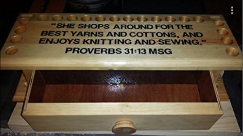 16" Natural Stain Crochet Hook Caddy with Scripture - A WoodWorkCouture Original