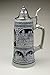 Beer Stein by King - Old Heritage CoA and Landmarks Relief Stone Grey German Beer Stein .75l Limited