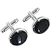 Areke Tuxedo Mens Cufflinks And Studs Set For Formal Shirts Business Wedding With Shiny Silver Trimming