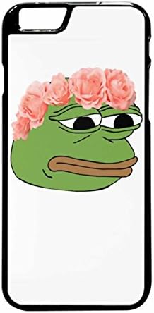 Flower Crown Pepe Frog Case / Color Black Plastic / Device iPhone 6 Plus/6s Plus