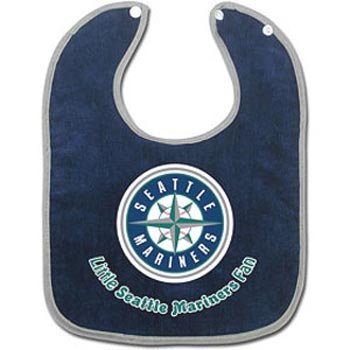 Seattle Mariners Two-Toned Snap Baby Bib