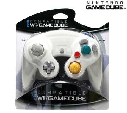 WII AND GAMECUBE COMPATIBLE CONTROLLER WHITE