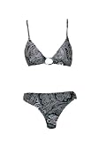 Kenneth Cole 2 Pc Black Paisley Mod Ring Bikini L