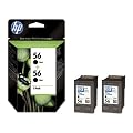 HEWLETT PACKARD - Cartouche jet d'encre origine HP 56 lot de 2 pour hp, noir Contenu: 2 x 19 ml (C9502AE) pour: HP Deskjet 5145/5150/5151/5550/5552/5650/5652/5655/ 5850/9650/9670