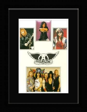 Aerosmith - Band Collage Framed and Mounted Print - 14.7x10.2cm