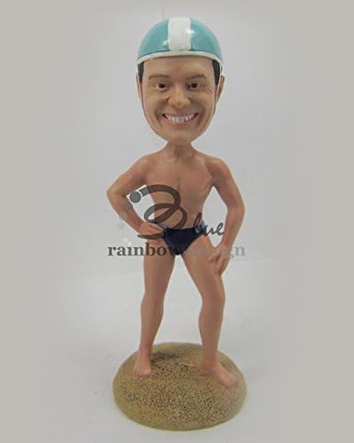 Custom Bobblehead Male Posing in Swimming Trunk and Helmet