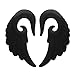 Angel Wings Black Acrylic Earplugs (Sizes 3MM-14MM)