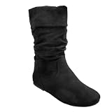 Brinley Co Womens Slouchy Microsuede Boot