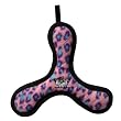 Tuffies Bowmerang Jr Durable Dog Toy Pink Animal Print