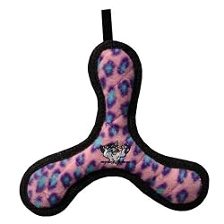 Tuffies Bowmerang Jr Durable Dog Toy Pink Animal Print