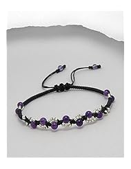 Cotton Waxed Thread Amethyst Bracelet In 97