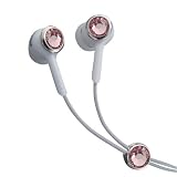 Deluxe Austrian Crystal Jeweled Fashion Earbud Earphones - Pink Jewel Studs