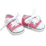 18 Inch Pink Doll Shoes for American Girl Dolls, Pale Pink Doll Sneakers