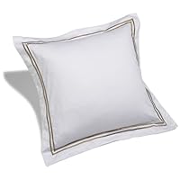 Pinzon Hotel Stitch 400-Thread-Count Egyptian Cotton Sateen 18-By-18-Inch Decorative Pillow, Taupe