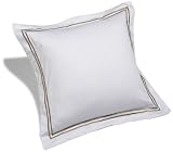 Pinzon Hotel Satin Stitch 400-Thread-Count Sateen 18-Inch Decorative Pillow, Taupe