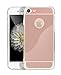 iPhone 7 case, Luxury Back Mirror Clear Slim TPU Bumper Shock-Absorption Anti-Scratch Protective Case Cover Bright Reflection Cute and Elegant for Apple iPhone 7 (2016)- Rose Gold
