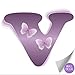 Wall Letter Stickers Custom Name Decals Girls Personalized Initial Baby Nursery Kids Room Decor Child Playroom Bedroom Home Vinyl Alphabet Removable Peel Stick Butterflies (Letter v Purple Butterfly)