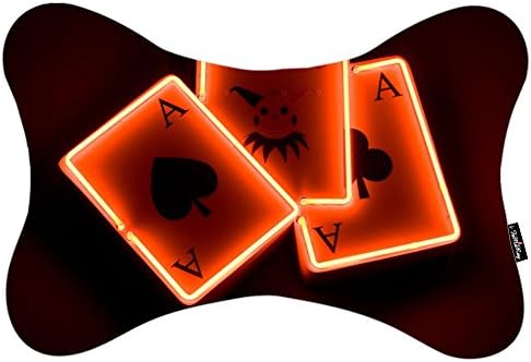 i FaMuRay Bone Shaped Zippered Head Neck Rest Support Pillow Ace Cards Multicolor Playing Spades