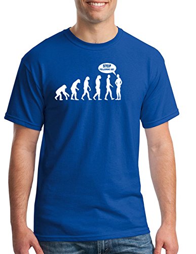 Funny Tshirt for Men – Stop Following Me – One of the Best Gifts for Him Under 20 – Guys Will Love It! – Pigment Dye Blue – XL