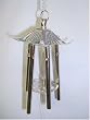 Vintage Asian Pagoda Temple Wind Chime - Silver Color
