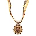 Copper Canyon Organza Sunflower Pendant Necklace