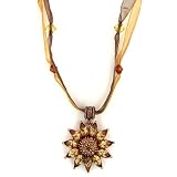 Copper Canyon Organza Sunflower Pendant Necklace