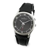 Skagen Mens 519XLSLB1 Alarm Function Leather Watch