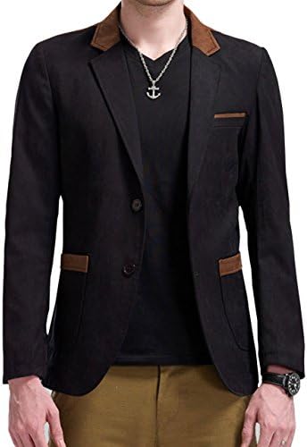 Bellaoutdoors Mens Casual Blazers Black Large