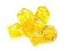 7 Die Polyhedral Dice Set - Translucent Yellow with Velvet Pouch By Wiz Dice