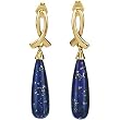 14K Yellow Gold Lapis Lazuli Earrings