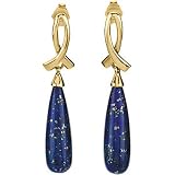14K Yellow Gold Lapis Lazuli Earrings