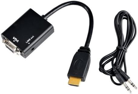 BiOceTa 1080p Hdmi Male Input to VGA +Audio Output Cable Converter Adapter for Hdtv Pc