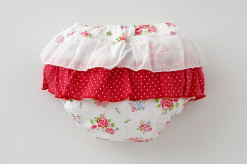 (チャックル) chuckle *スウィートガール*お花姫フリルたっぷりブルマー ホワイト 80～95cm P7135-00-21