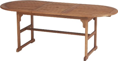 Stern 426749 Ausziehtisch Akazie massiv 150(200) x 90 cm, oval, ge&ouml;lt